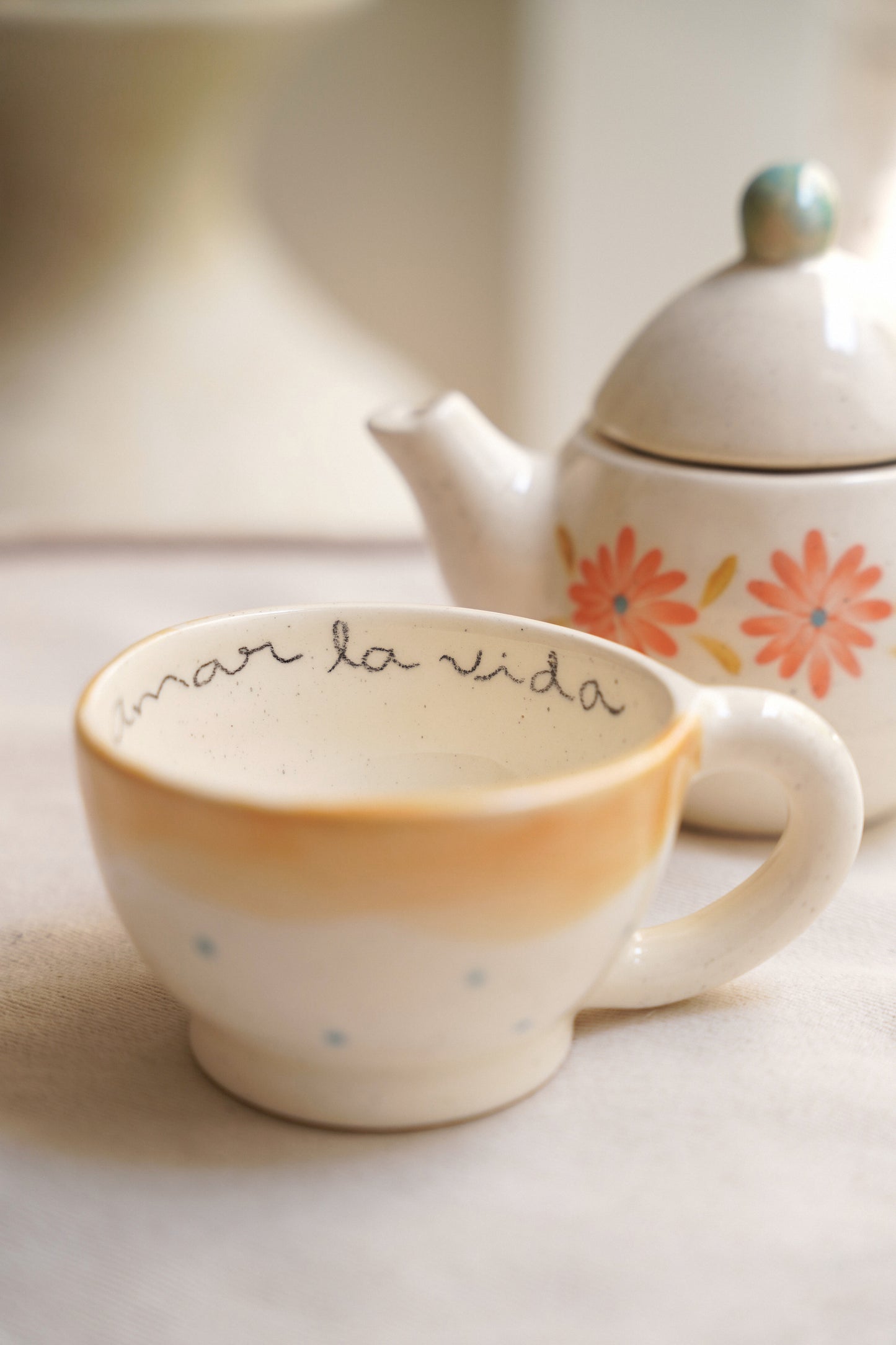 Set de tetera y mug Amar la vida