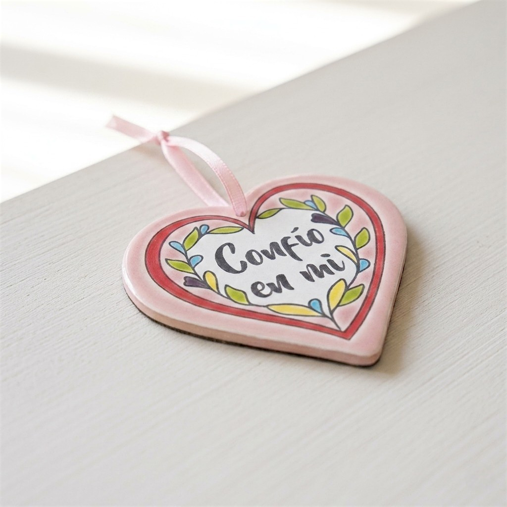 Amuleto corazón Confío en mi