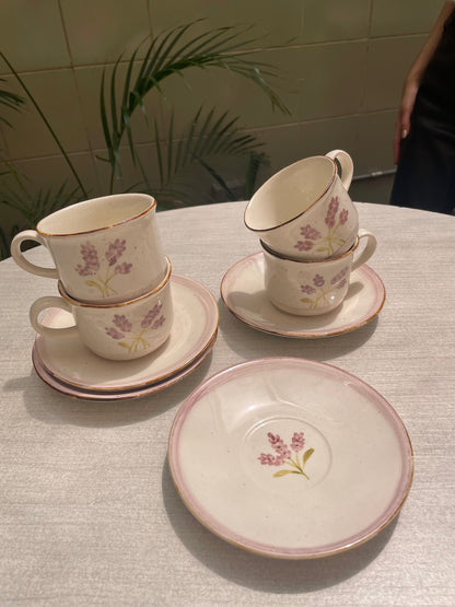 Set de café Lavanda 4 puestos, 8 piezas