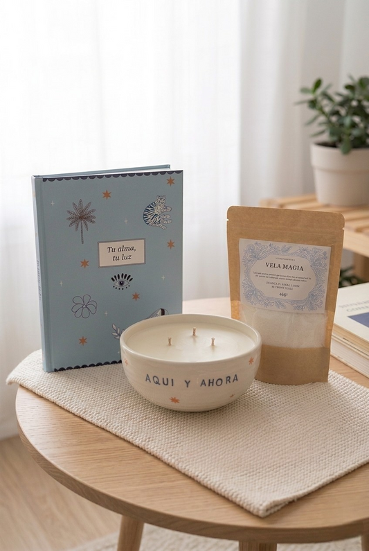 Kit Bowl aquí y ahora + journal + vela magia