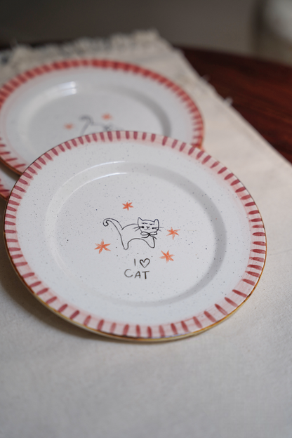 Plato gato I love cat