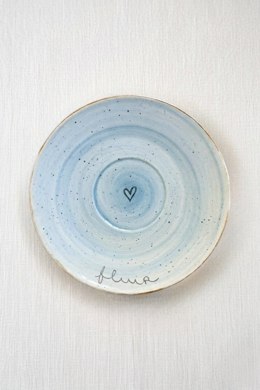 Plato pequeño Fluir Azul