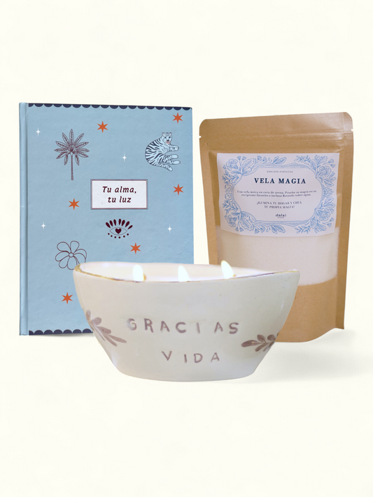 Kit Vela gracias vida + journal + refill