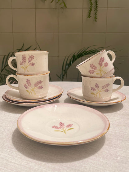 Set de café Lavanda 4 puestos, 8 piezas