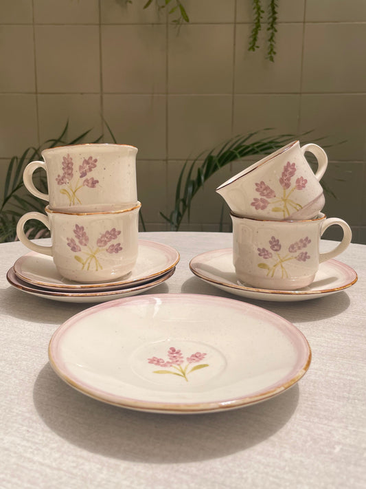 Set de café Lavanda 4 puestos, 8 piezas
